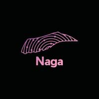 Map City of Naga. map of the Philippines Country. Borders of for your design with line and dot style technology design template vector