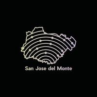 Map City of San Jose del Monte. map of the Philippines Country. Borders of for your design with line and dot style technology design template vector