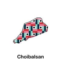Map of Choibalsan colorful modern geometric design, World map country illustration template vector