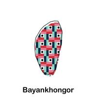 Bayankhongor map. map of Mongolia Country colorful design, illustration design template on white background vector