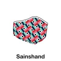 Sainshand map. map of Mongolia Country colorful design, illustration design template on white background vector