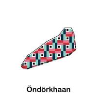 Ondorkhaan map. map of Mongolia Country colorful design, illustration design template on white background vector