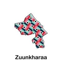Zuunkharaa map. map of Mongolia Country colorful design, illustration design template on white background vector