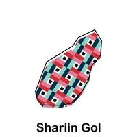 Shariin Gol map. map of Mongolia Country colorful design, illustration design template on white background vector