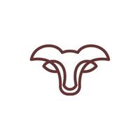Goat head line simple modern creative design template vector