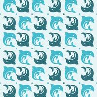 Seamless Pattern of Animal Dolphin Cute flat design, suitable for your design, and etc vector
