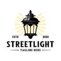 street lamp vintage logo design. street lamp concept with decorative ornaments. suitable for businesses that want to look classic. vector