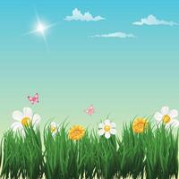 Realistic background for spring season vector