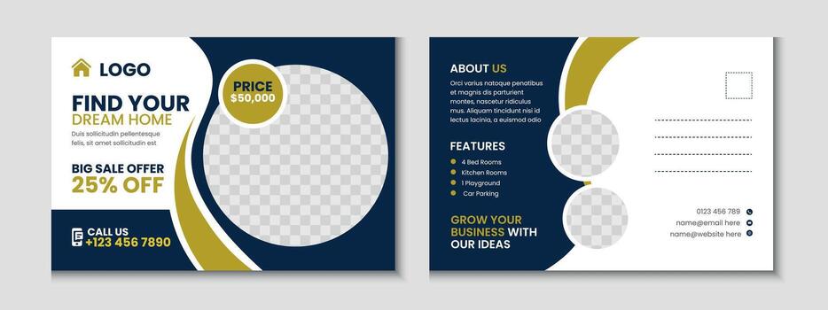 hogar rebaja real inmuebles tarjeta postal bandera modelo diseño vector