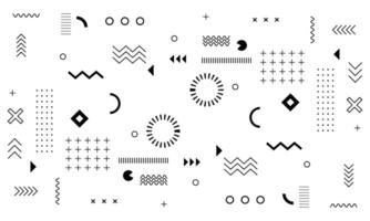 A black and white abstract design with many shapes and lines vector