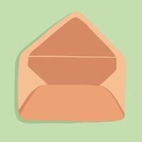 Illustration of an open orange envelope. vector
