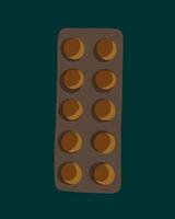Isolated illustration of pills in package. vector