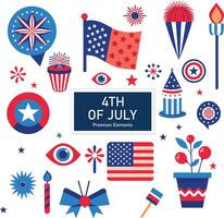 4th of July element collection vector