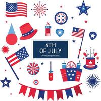 4th of July element collection vector