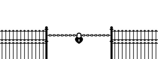 Padlock is attached to a chain vector