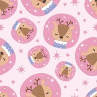 Cute Reindeer Seamless Pattern vector