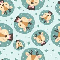 Cute Reindeer Seamless Pattern vector