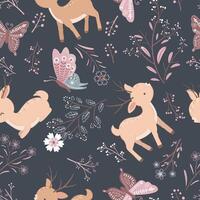Cute Reindeer Seamless Pattern vector