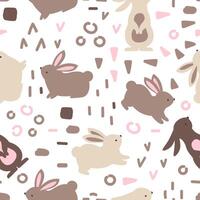 Cute Bunny Seamless Pattern vector