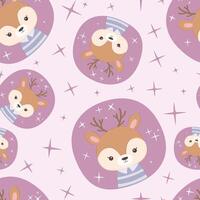 Cute Reindeer Seamless Pattern vector