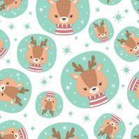 Cute Reindeer Seamless Pattern vector
