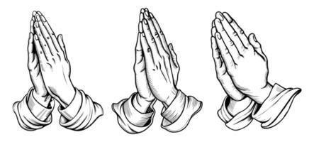 A Set of Praying Hands, A Religious Concept vector
