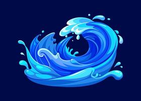 Flowing and Falling Blue Aqua With Swirls and Splashes vector