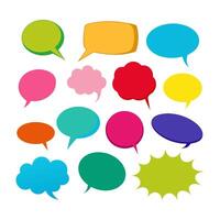 A Colorful Set of Speech Bubbles vector