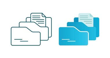 File and documentation folder illustration with line and blue gradient variations vector