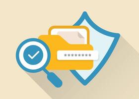 File Safety and Secure Data Management Minimalist Flat Illustration vector