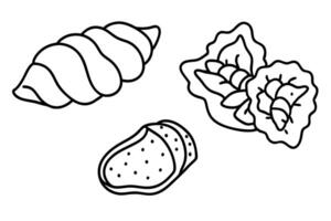 Chicharrones Line Art Drawing Hand-drawn Pork Crackling Sketch vector