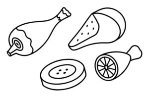 Jamon Iberico line art design illustration creative artwork vector