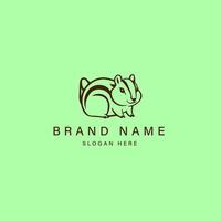 striped chipmunk line art logo icon illustration design template vector