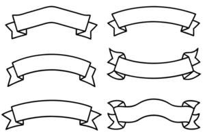 Ribbon frame line art illustration stylish border decor vector