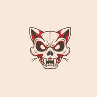 Skull of a cat. illustration in a flat style vector