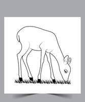Deer outline design template vector
