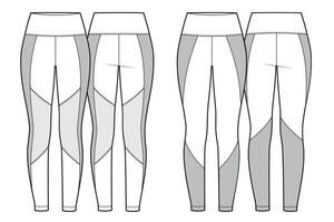 Flat sketch set of leggings flat sketch vector