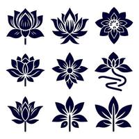 Outline flower set for artistic designs. vector
