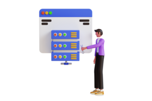 Website Hosting Service 3D Illustration. Web Hosting Solution 3D Illustration png