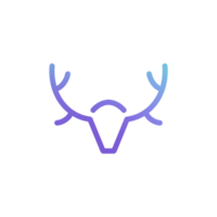 Gradient deer head icon with simple and modern design png
