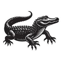 Silhouette of an Alligator vector