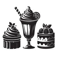 Silhouette of Desserts vector