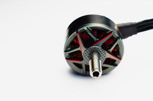 Brushless motor for installation on homemade fpv drone. Components for assembling quadcopters photo
