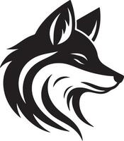 Fox head silhouette illustration design on white background vector