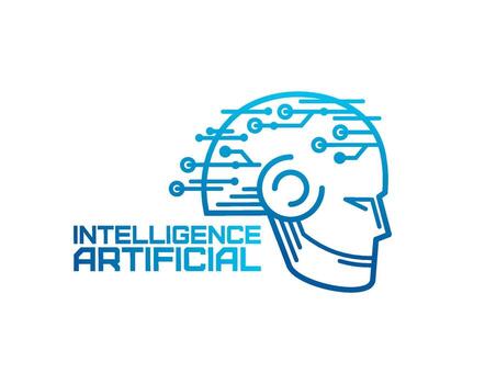 ai artificial inteligencia icono, máquina aprendizaje vector