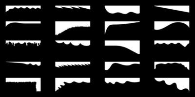 Geometric Website border and separator headers. Organic Web page. Divider shapes for web page. Abstract Curve Set for Banners, Posters, website and App. Dividers shapes and headers. vector