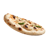 Buttery Garlic Naan Indian naan bread isolated on a transparent background png
