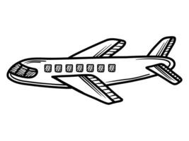 Sketch drawing of an airplane on a white background. Vehicle for travel drawing vector