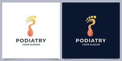 minimal foot logo design, feet design concept with gradient color branding. vector
