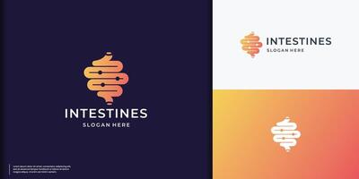 Healthy digestion logo design on gradient color branding. vector